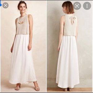Anthropologie Moth Layered Sandstone Maxi Dress